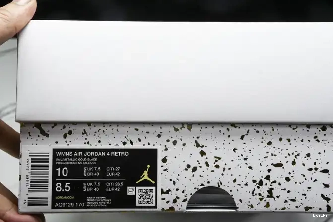 Cheap TBK Gold 4 AQ9129-170 Jordan Retro Metallic 0525